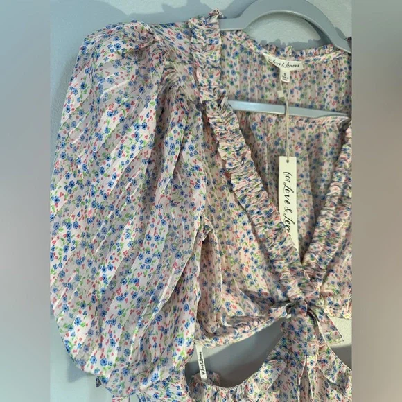 For love and lemons phoebe mini dress pink cut out floral nwt - Picture 5 of 6